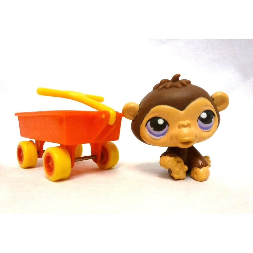 Littlest Pet Shop RARE Brown Monkey Purple eyes #359 lps‎